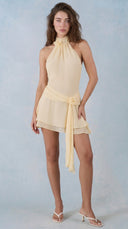Marielle - Butter Yellow Halterneck Mini Dress