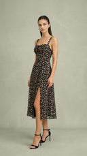 Noemi - Black Floral Slip Midi Dress