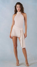 Marielle - Ivory Halterneck Mini Dress