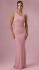 Selene - Blush Pink Jersey Bridesmaid Dress