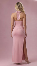 Valentina - Blush Pink Jersey Corset Bridesmaid Dress