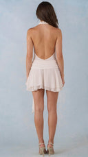 Marielle - Ivory Halterneck Mini Dress