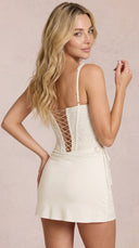 Lyra - Ivory Lace Corset Mini Dress