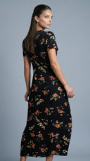 Rosalind - Black Floral V-Neck Maxi Dress
