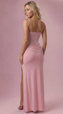 Élise - Blush Pink Mesh Draped Bridesmaid Dress