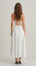 Isolde - White Jacquard Slip Maxi Dress