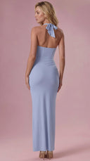 Valentina - Powder Blue Jersey Corset Bridesmaid Dress