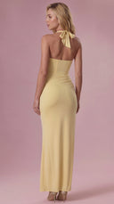 Valentina - Butter Yellow Jersey Corset Bridesmaid Dress