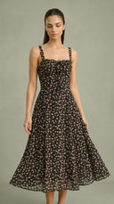 Noemi - Black Floral Slip Midi Dress