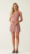 Pippa - Red Gingham Square Neck Mini Dress