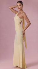 Selene - Butter Yellow Jersey Bridesmaid Dress