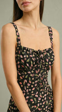 Noemi - Black Floral Slip Midi Dress