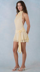 Marielle - Butter Yellow Halterneck Mini Dress
