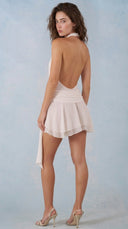 Marielle - Ivory Halterneck Mini Dress