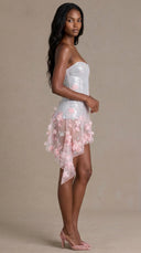 Anouk - Baby Pink Embellished Tulle Corset Mini Dress
