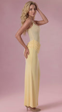 Élise - Butter Yellow Mesh Draped Bridesmaid Dress
