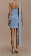 Amelie powder blue corset mini dress, back view